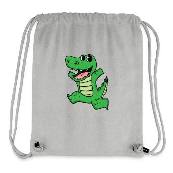Crocodile cute happy funny - Stanley/Stella Recycled Gym Bag - heather grey - Front
