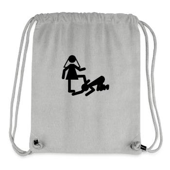 JGA Bride Groom Marriage Game Over Gift - Sac à cordon recyclé Stanley/Stella - gris chiné - Devant
