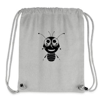 Petite abeille mignonne et souriante - Sac à cordon recyclé Stanley/Stella - gris chiné - Devant