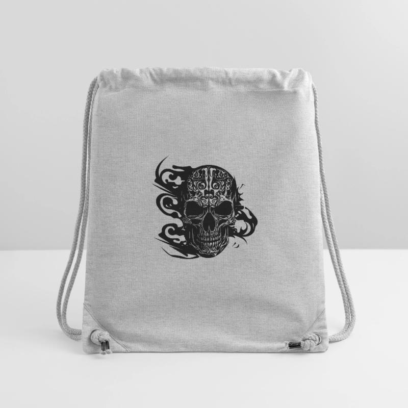 Brennender grinsender Tattoo Schädel Stanley/Stella recycelter Gym Bag