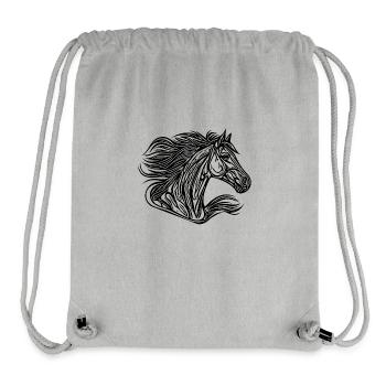 Galoppierendes Pferd mit Mähne im Wind - Stanley/Stella recycelter Gym Bag - Grau meliert - Vorne