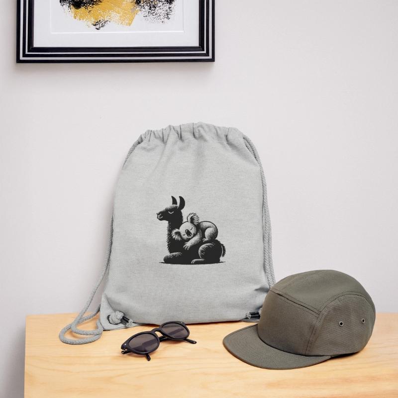 Koala endormi sur un lama endormi Sac à cordon recyclé Stanley/Stella
