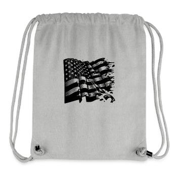 USA Flagge Tattoo Style - Stanley/Stella recycelter Gym Bag - Grau meliert - Vorne