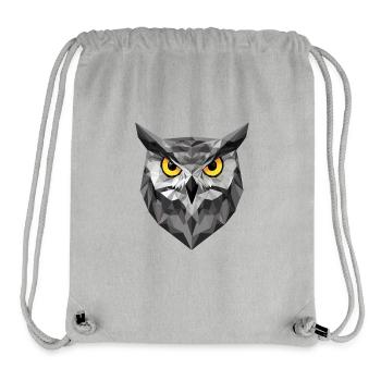 Low Poly Eule – modernes Design für Schlaue - Stanley/Stella recycelter Gym Bag - Grau meliert - Vorne