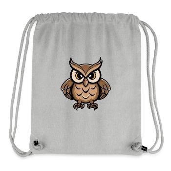 Eule Comic - Stanley/Stella recycelter Gym Bag - Grau meliert - Vorne
