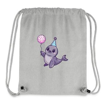 Seal Animal Birthday Baby - Stanley/Stella Recycled Gym Bag - heather grey - Front