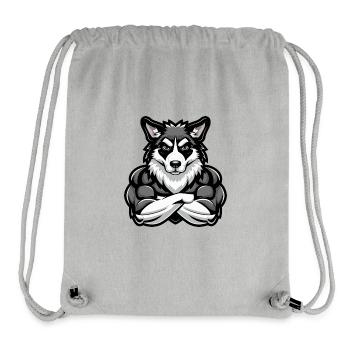 Border Collie Dog Muscles Fitness - Stanley/Stella Recycled Gym Bag - heather grey - Front