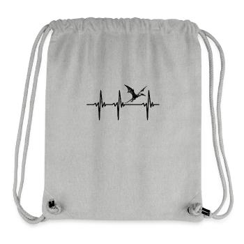 Heartbeat Pterosaur Dino Pteranodon Dinosaur - Stanley/Stella Recycled Gym Bag - heather grey - Front