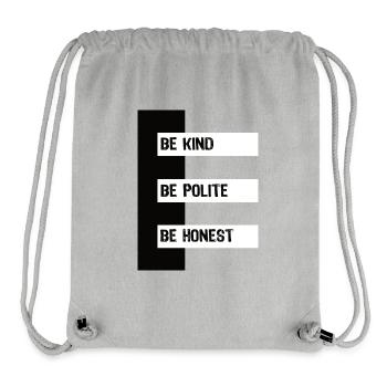 be kind be polite be honest Positive Togetherness - Stanley/Stella Recycled Gym Bag - heather grey - Front