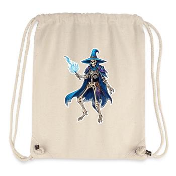 Skelett Magier Fantasy Illustration - Stanley/Stella recycelter Gym Bag - Naturweiß - Vorne