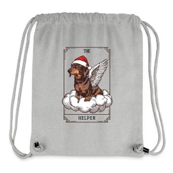 Carte de tarot de Noël – Teckel « L'Aide » - Sac à cordon recyclé Stanley/Stella - gris chiné - Devant