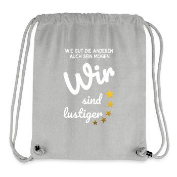 Wir sind lustiger - für Gruppen - Stanley/Stella recycelter Gym Bag - Grau meliert - Vorne