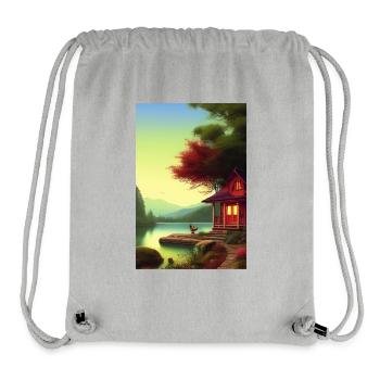 Charming lakeside cabin - Stanley/Stella Recycled Gym Bag - heather grey - Front