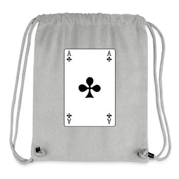 Carte à jouer As de Trèfle - Sac à cordon recyclé Stanley/Stella - gris chiné - Devant