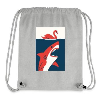 Schwan trifft Hai #2 - Stanley/Stella recycelter Gym Bag - Grau meliert - Vorne