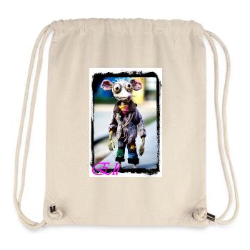 Kreativer Steampunk-Tiercharakter Puppe Punk  - Stanley/Stella recycelter Gym Bag - Naturweiß - Vorne