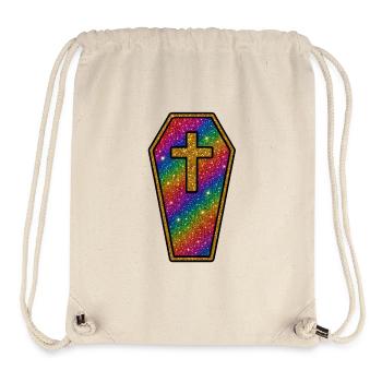 Halloween Sarg | Regenbogen Glitzer Sargkreuz  - Stanley/Stella recycelter Gym Bag - Naturweiß - Vorne