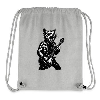 Cat Rocker with Guitar - Stanley/Stella Recycled Gym Bag - heather grey - Front