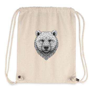 Polygon Bear Face Facet Art Black - Stanley/Stella Recycled Gym Bag - natural - Front