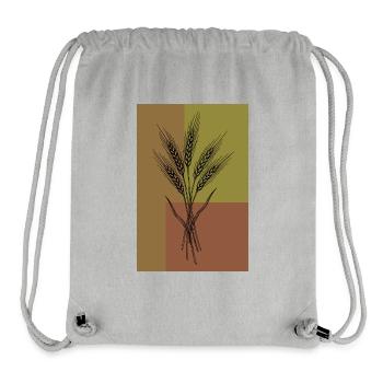 Weizen Ähren Line Art – Botanisches Design - Stanley/Stella recycelter Gym Bag - Grau meliert - Vorne