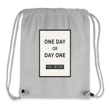 One Day or Day One You Decide Motivation - Stanley/Stella Recycled Gym Bag - heather grey - Front