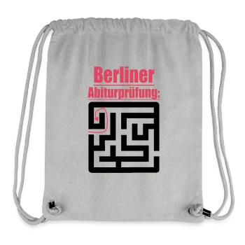 Abitur Abschluss Prüfung Sprüche lustig Berlin Abi - Stanley/Stella recycelter Gym Bag - Grau meliert - Vorne