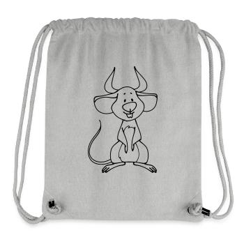 Souris du diable - Sac à cordon recyclé Stanley/Stella - gris chiné - Devant