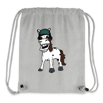 Lustiges Pferd Gaul Army Pferd Schutzhelm Soldat - Stanley/Stella recycelter Gym Bag - Grau meliert - Vorne
