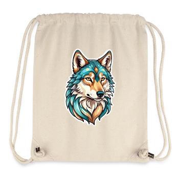 Wolf Fantasy Illustration - Stanley/Stella Recycled Gym Bag - natural - Front