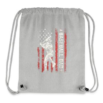 Baseball Dad Flag Baseball Fathers Day - Stanley/Stella Recycled Gym Bag - heather grey - Front