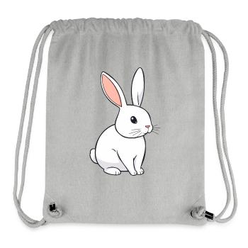 Lapin mignon en illustration minimaliste - Sac à cordon recyclé Stanley/Stella - gris chiné - Devant