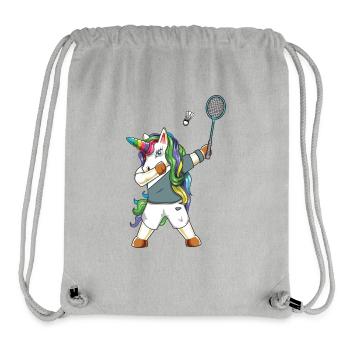 Dabbing Unicorn Badminton Rainbow Sports Design - Stanley/Stella recycelter Gym Bag - Grau meliert - Vorne