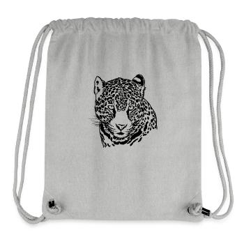 Jaguar Face Graphic Cool Big Cat Wild Animal Lover - Stanley/Stella Recycled Gym Bag - heather grey - Front