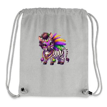 Mardi Gras Zebra Comic Süß - Stanley/Stella recycelter Gym Bag - Grau meliert - Vorne