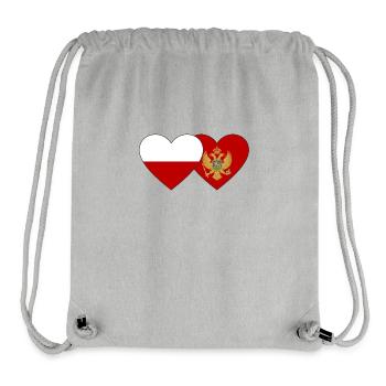 Pologne Monténégro drapeau - Sac à cordon recyclé Stanley/Stella - gris chiné - Devant