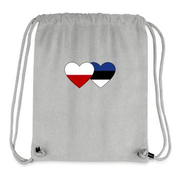 Pologne Estonie drapeau coeur - Sac à cordon recyclé Stanley/Stella - gris chiné - Devant