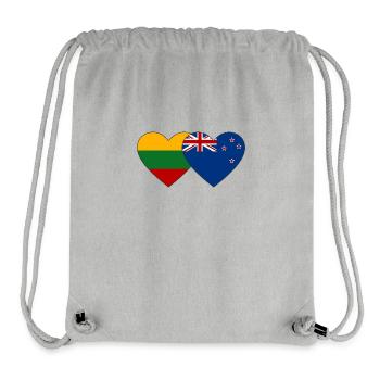 Lituanie Drapeau néo-zélandais - Sac à cordon recyclé Stanley/Stella - gris chiné - Devant