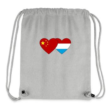 China Luxembourg Flag Heart - Stanley/Stella Recycled Gym Bag - heather grey - Front