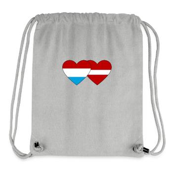 Luxembourg Latvia Flag Heart - Stanley/Stella Recycled Gym Bag - heather grey - Front