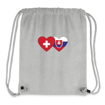 Schweiz Slowakei Flagge Herz - Stanley/Stella recycelter Gym Bag - Grau meliert - Vorne