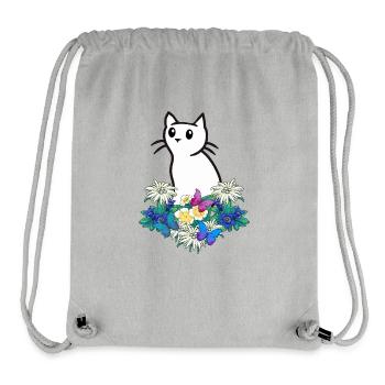 Cat Cats Flowers Mountains - Stanley/Stella Recycled Gym Bag - heather grey - Front