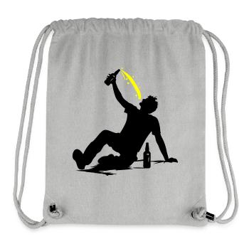 Boire de la bière Silhouette - Sac à cordon recyclé Stanley/Stella - gris chiné - Devant
