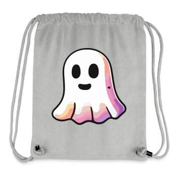 Fantôme Halloween Mignon - Sac à cordon recyclé Stanley/Stella - gris chiné - Devant