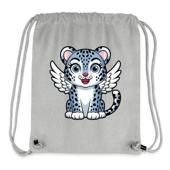 Blaue Tigerkatze mit Engelsflügeln Traumhaft - Stanley/Stella recycelter Gym Bag - Grau meliert - Vorne