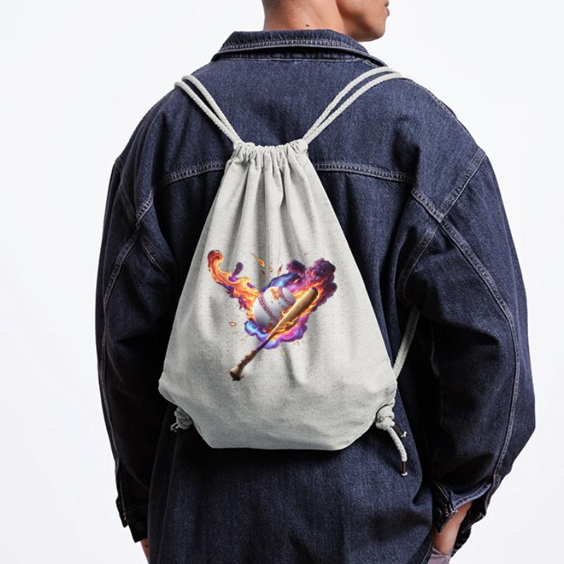 Baseball on fire. Stanley/Stella Recycled Gym Bag