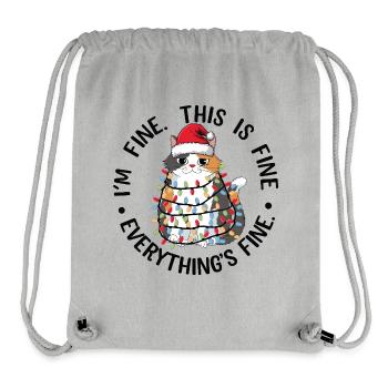 Cat Garland and Christmas Hat - Stanley/Stella Recycled Gym Bag - heather grey - Front
