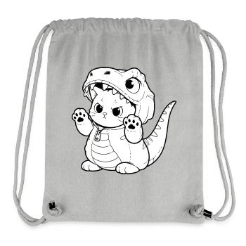 Cuddly dino kitten design - Stanley/Stella Recycled Gym Bag - heather grey - Front