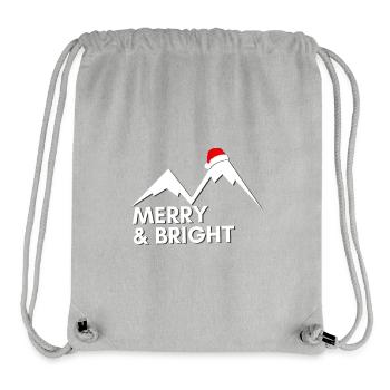 Merry and Bright - Christmas Alps - Mountains - Stanley/Stella Recycled Gym Bag - heather grey - Front