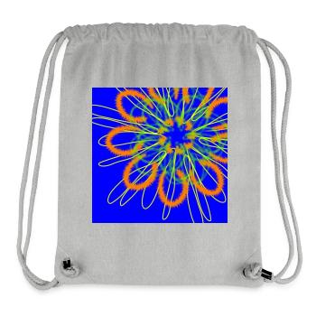 Abstract flower on blue background - Stanley/Stella Recycled Gym Bag - heather grey - Front