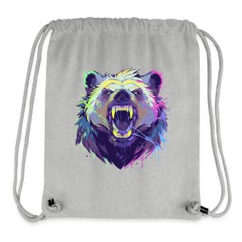 Brightly Colored Furious Bear - Stanley/Stella Recycled Gym Bag - heather grey - Front